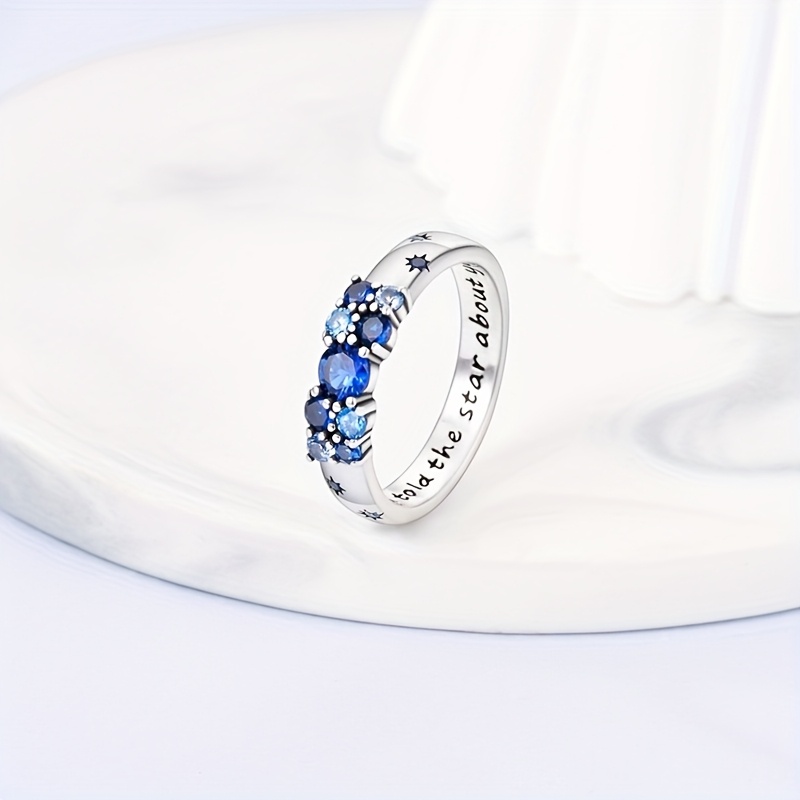 925 Silver Star Symbol Ring with CZ, Hypoallergenic Stackable